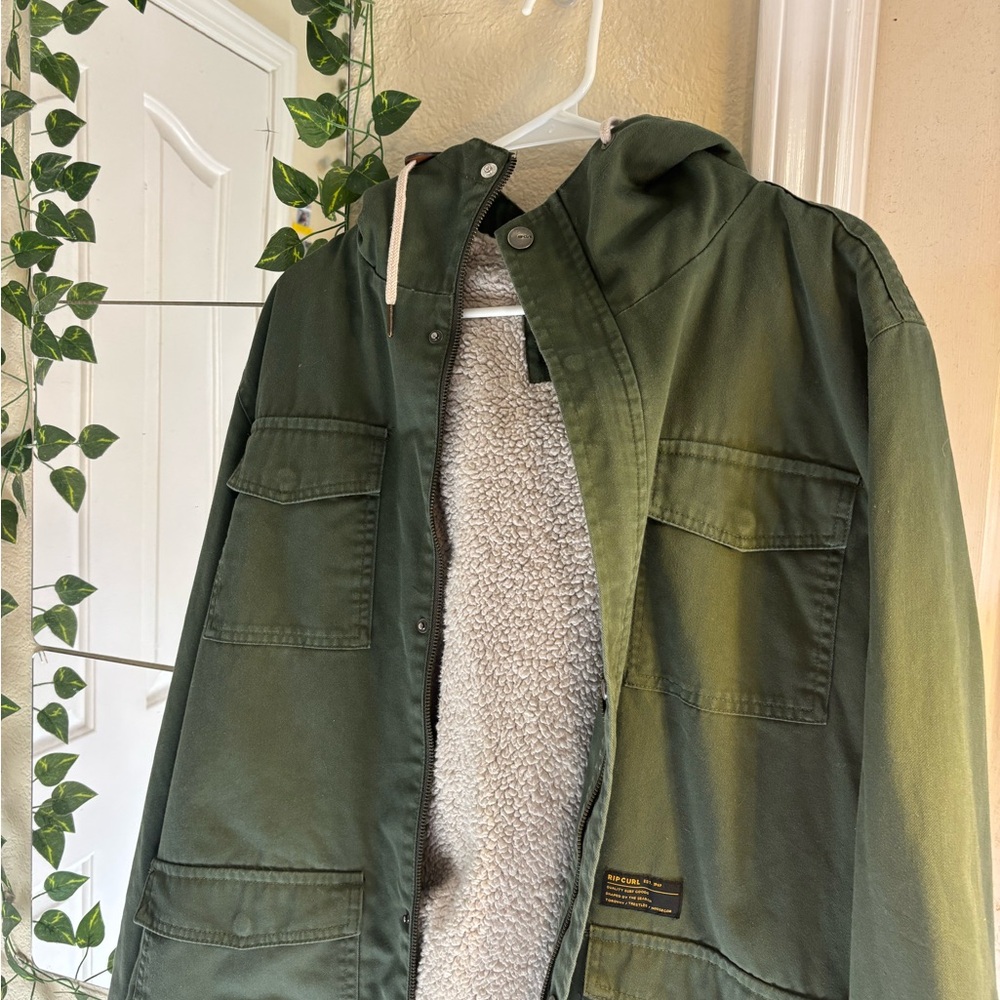 Ripcurl Men's Green Hooded Jacket